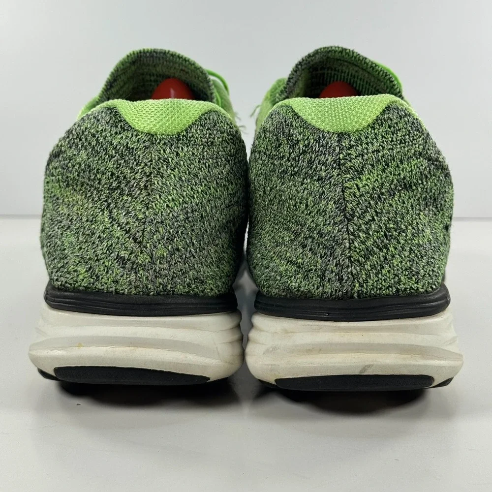 Nike Flyknit Lunar 3 Running Shoes Green Black White 698181-013‎ Men's Size 10.5